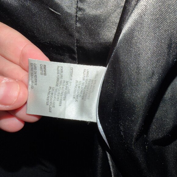 Calvin Klein Faux-Fur-Collar Coat | Size 16 - Picture 8 of 9